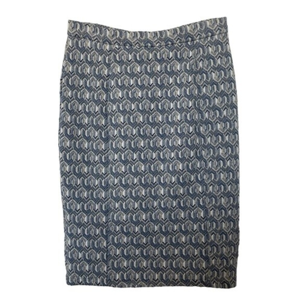 Maeve for Anthropologie Knee Length Pencil Skirt in a Geometric Pattern. Size M.